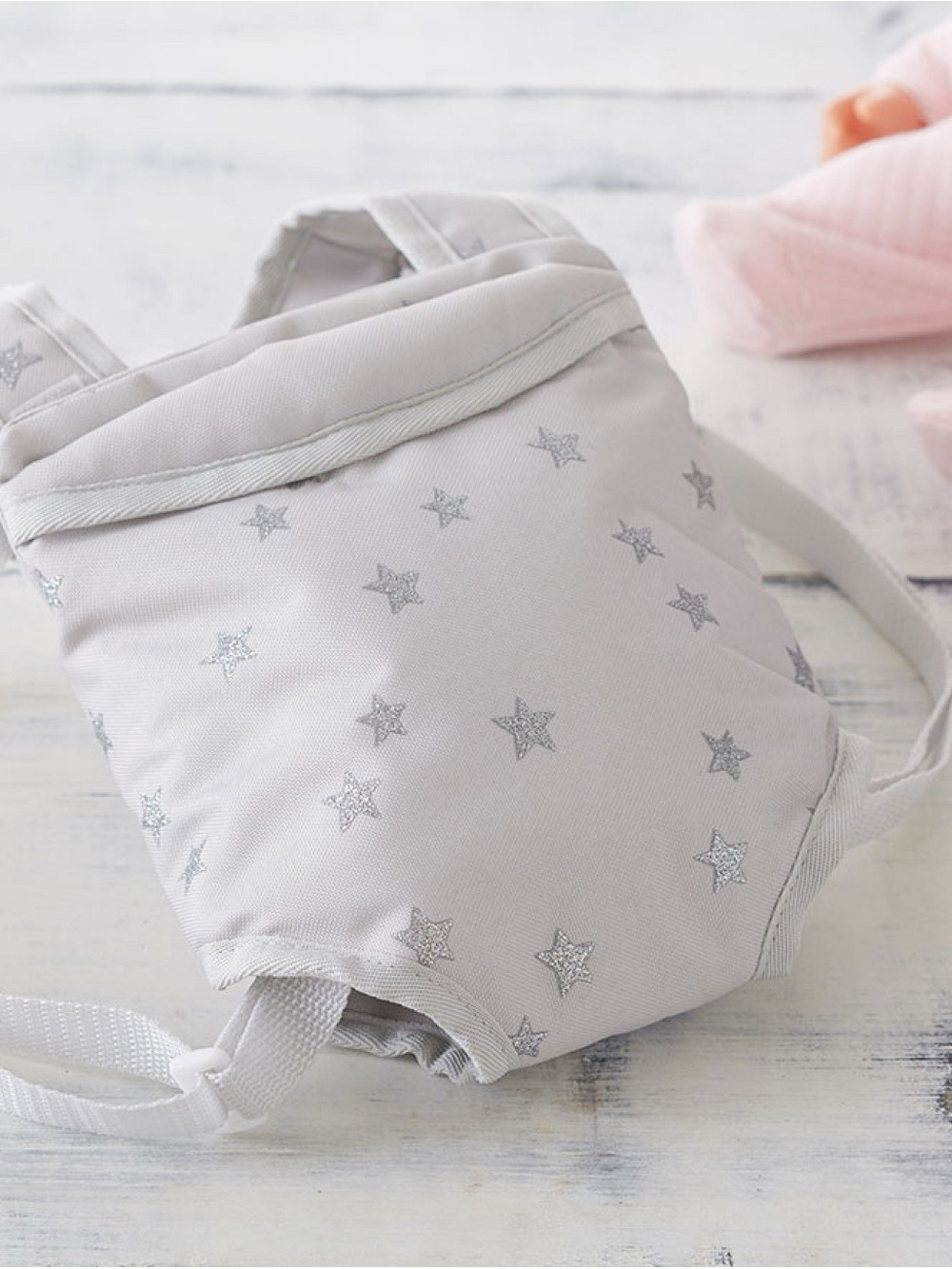 Pottery barn gray stars baby doll carrier